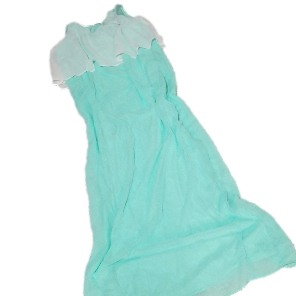 NWT Charming Charlie sheer mint strappy maxi dress